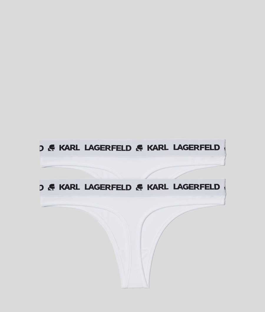 White Women's Karl Lagerfeld Karl Logo Thong - 2 Pack Underwear | TH096FSYM