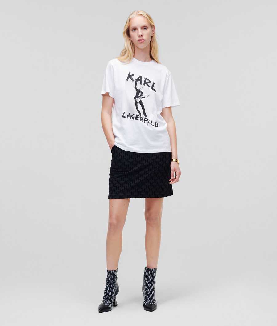 White Women's Karl Lagerfeld Karl Series Oversized T-Shirts | TH703NADT