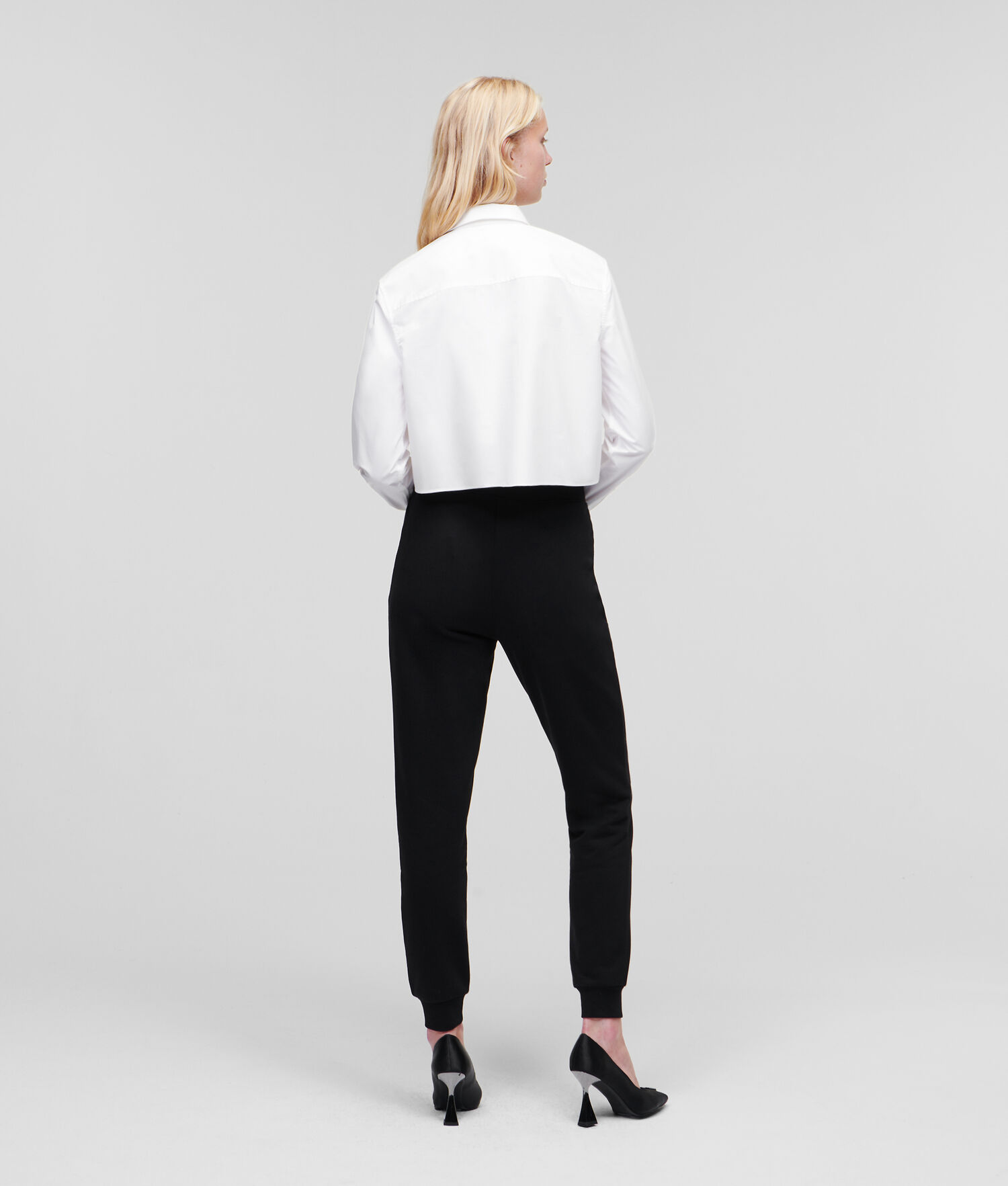 White Women's Karl Lagerfeld Karl Signature Cropped Blouses | TH780CDOS