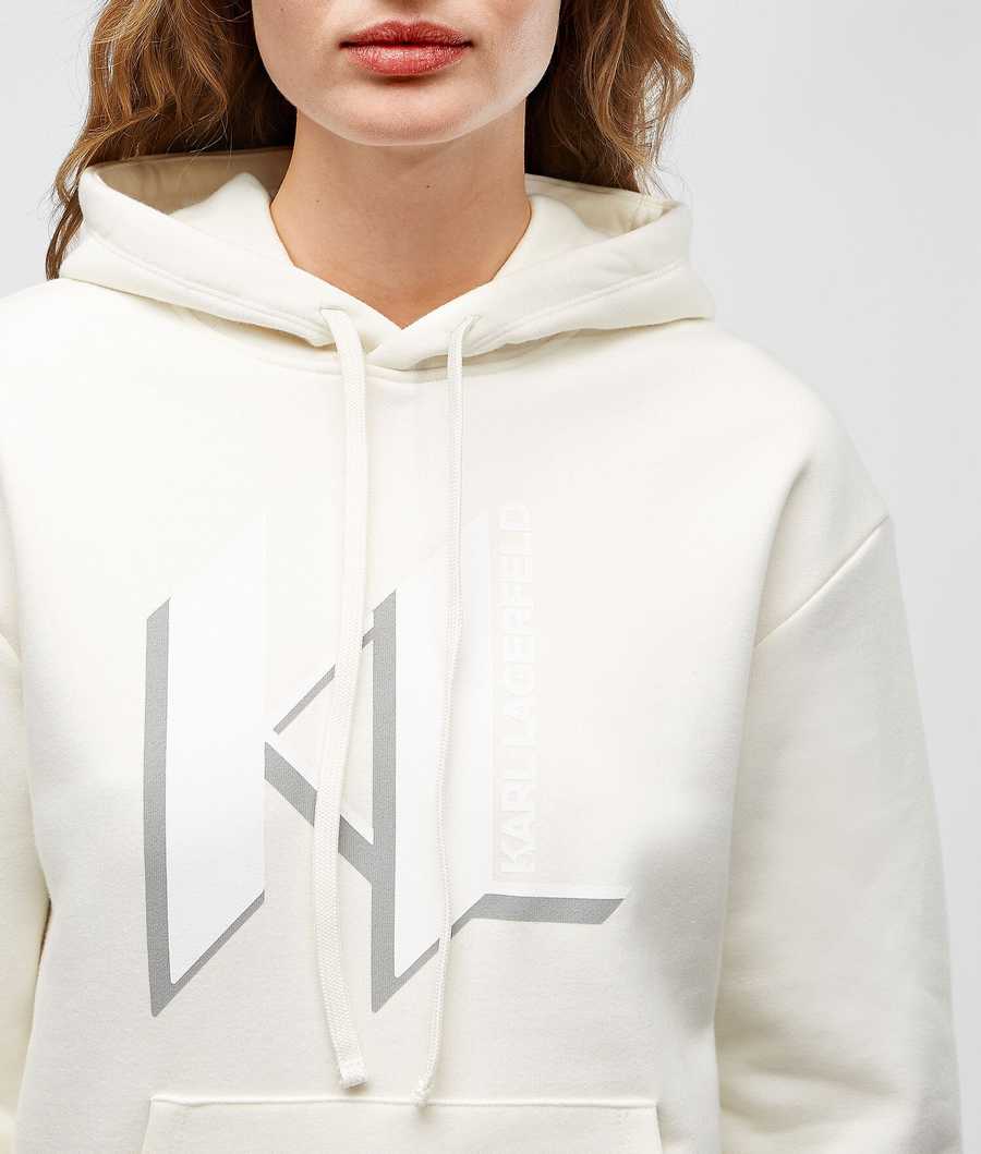 White Women's Karl Lagerfeld Kl Monogram Loungewear Hoodie Loungewear | TH125UIFH