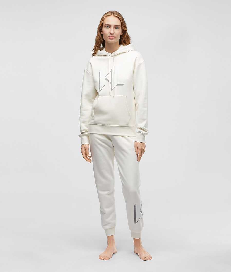 White Women\'s Karl Lagerfeld Kl Monogram Loungewear Hoodie Loungewear | TH125UIFH