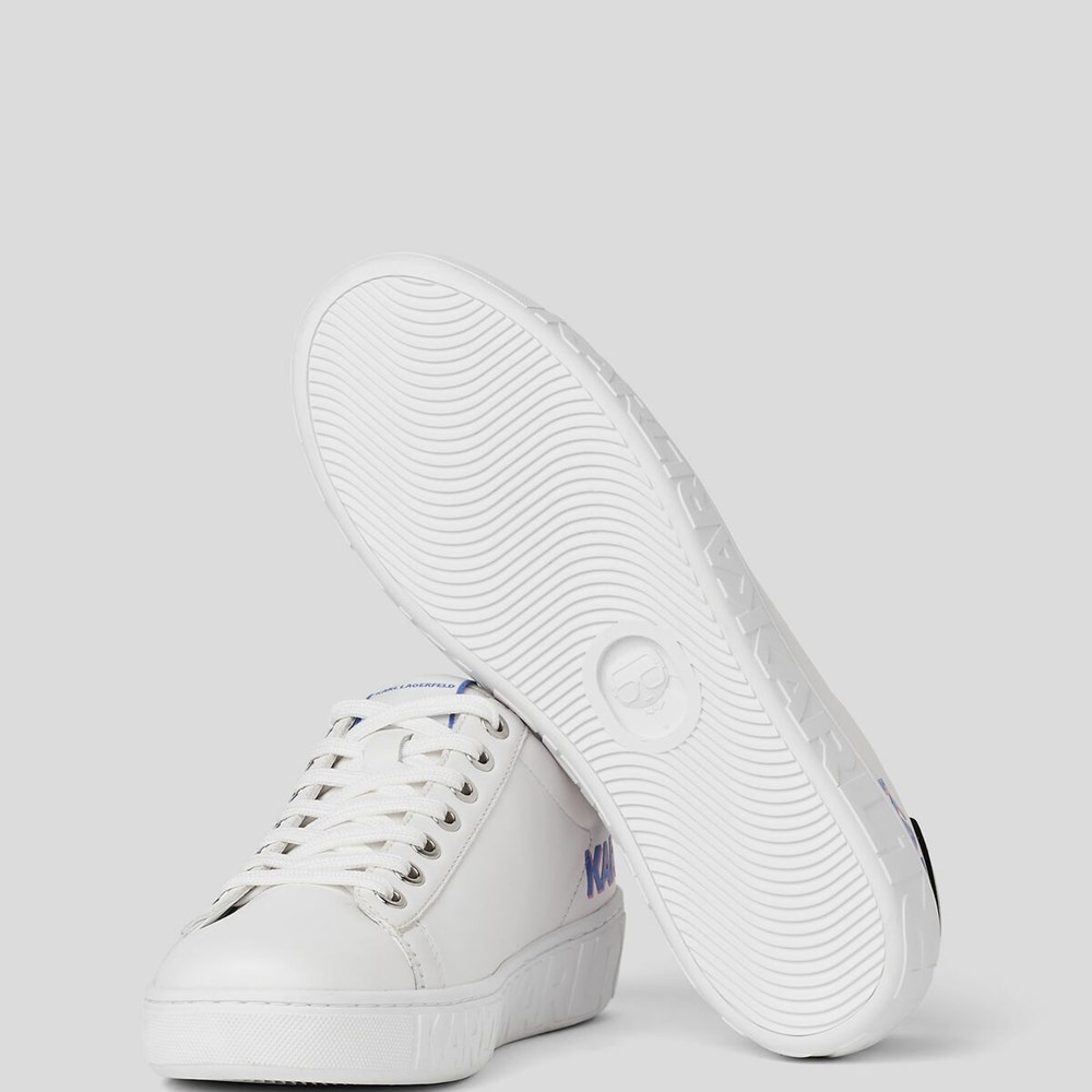 White Women's Karl Lagerfeld Kupsole Iii Reflekt Logo Sneakers | TH386GEYZ