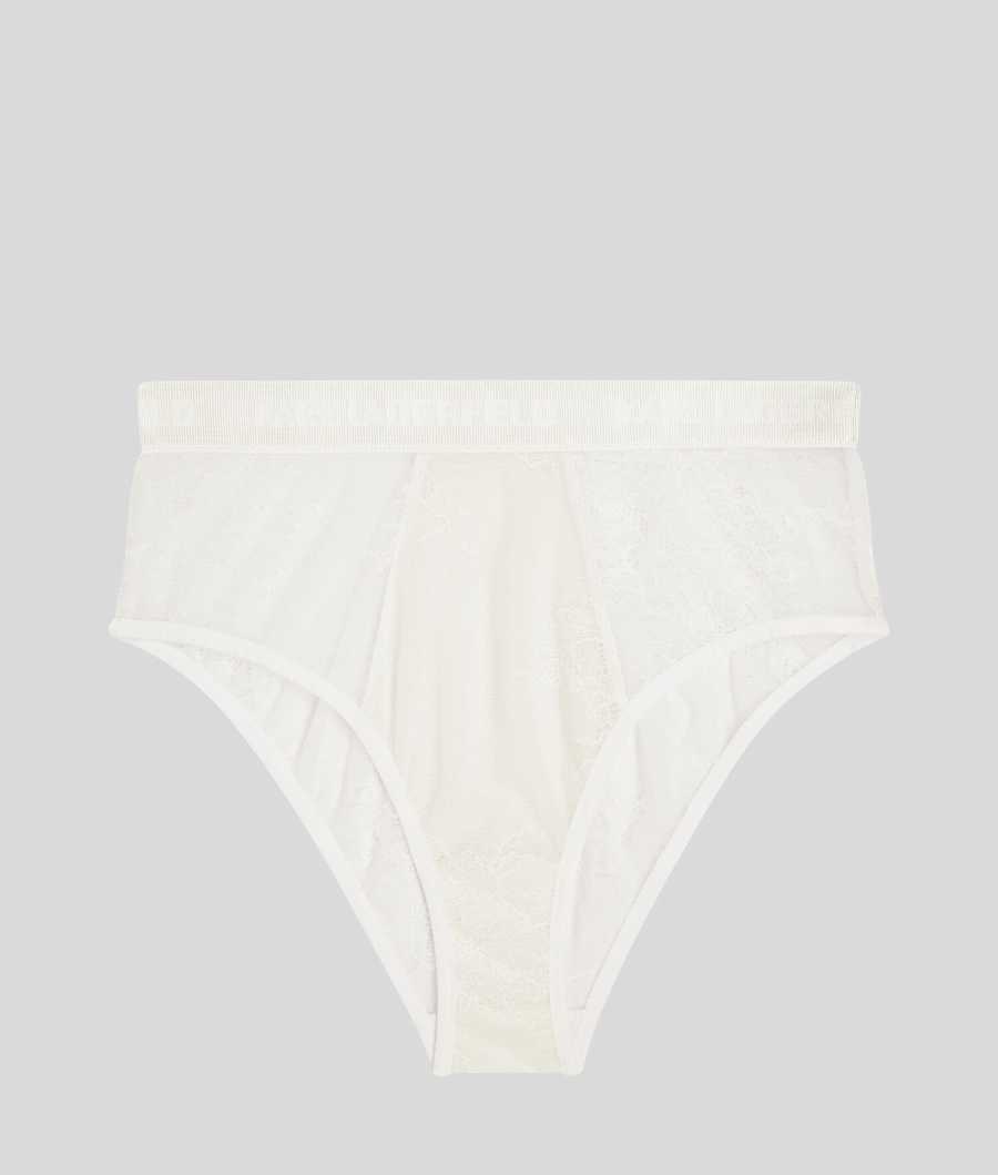 White Women\'s Karl Lagerfeld Lace Culottes Underwear | TH516IXTY