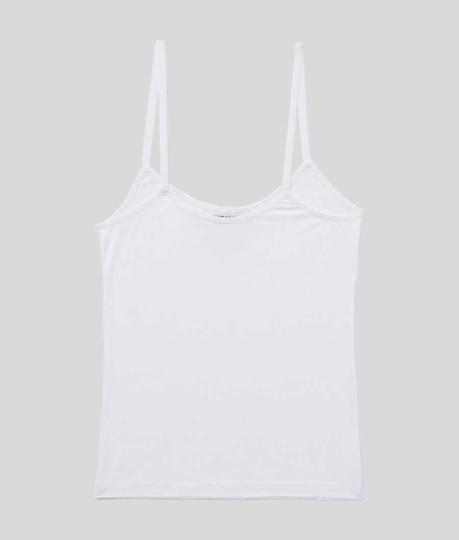 White Women's Karl Lagerfeld Logo Camisole Underwear | TH983QDPK