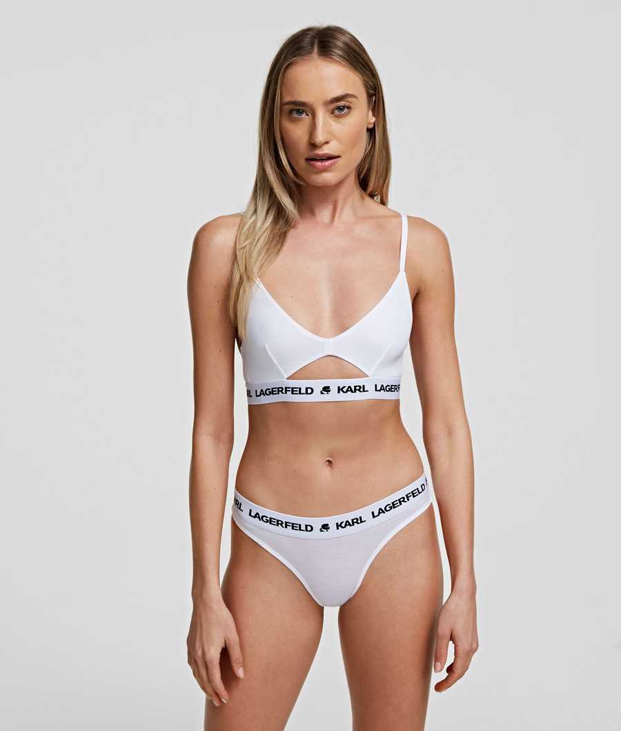 White Women's Karl Lagerfeld Logo Hipster Briefs Underwear | TH149PITM