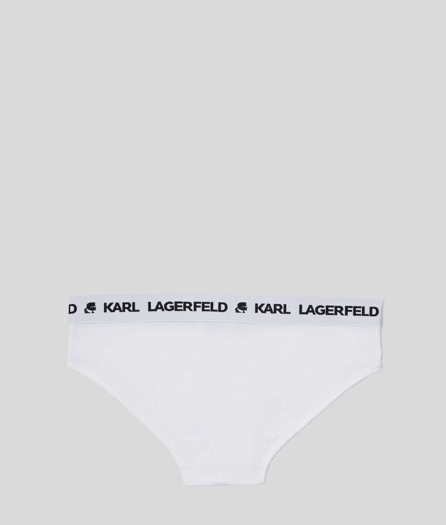 White Women's Karl Lagerfeld Logo Hipster Briefs Underwear | TH149PITM