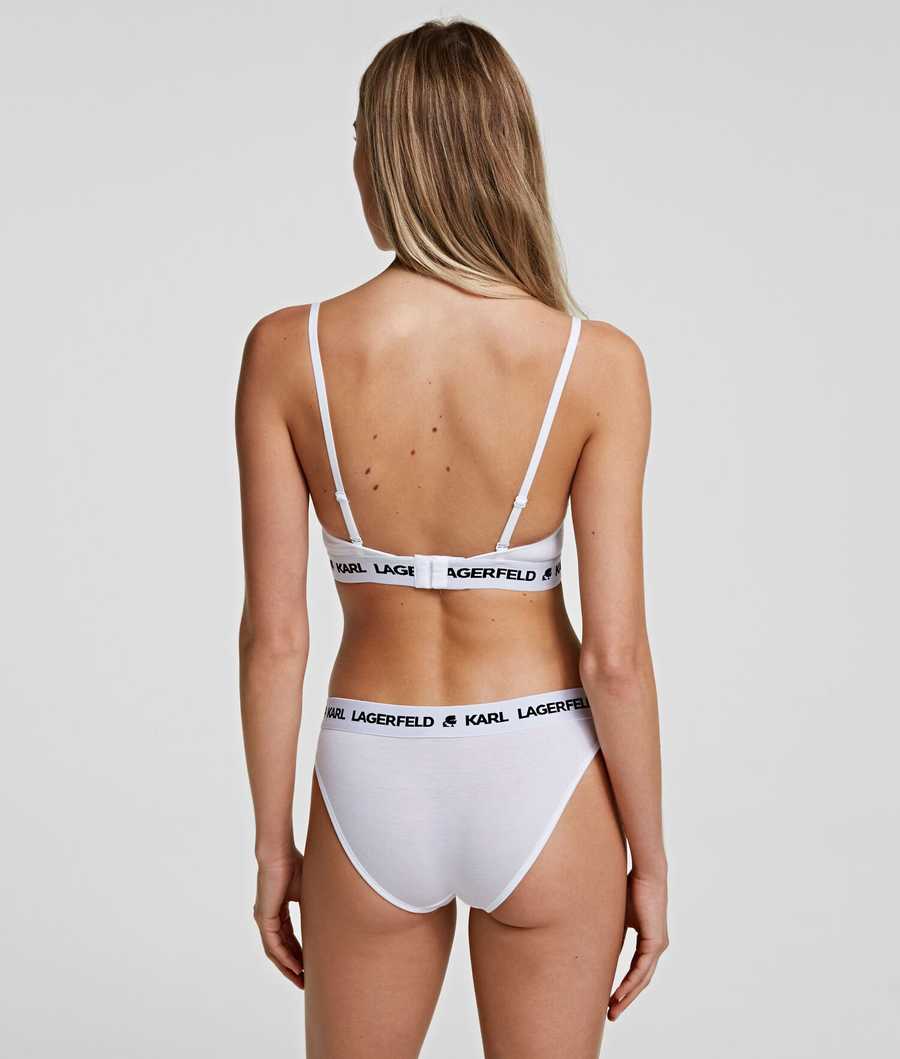 White Women's Karl Lagerfeld Logo Hipster Briefs Underwear | TH149PITM