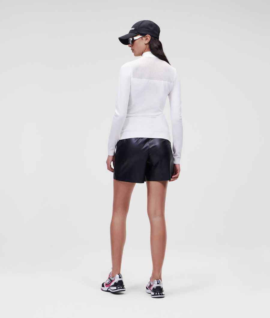 White Women's Karl Lagerfeld Mock Neck Karl Logo Knitwear | TH804YIWP