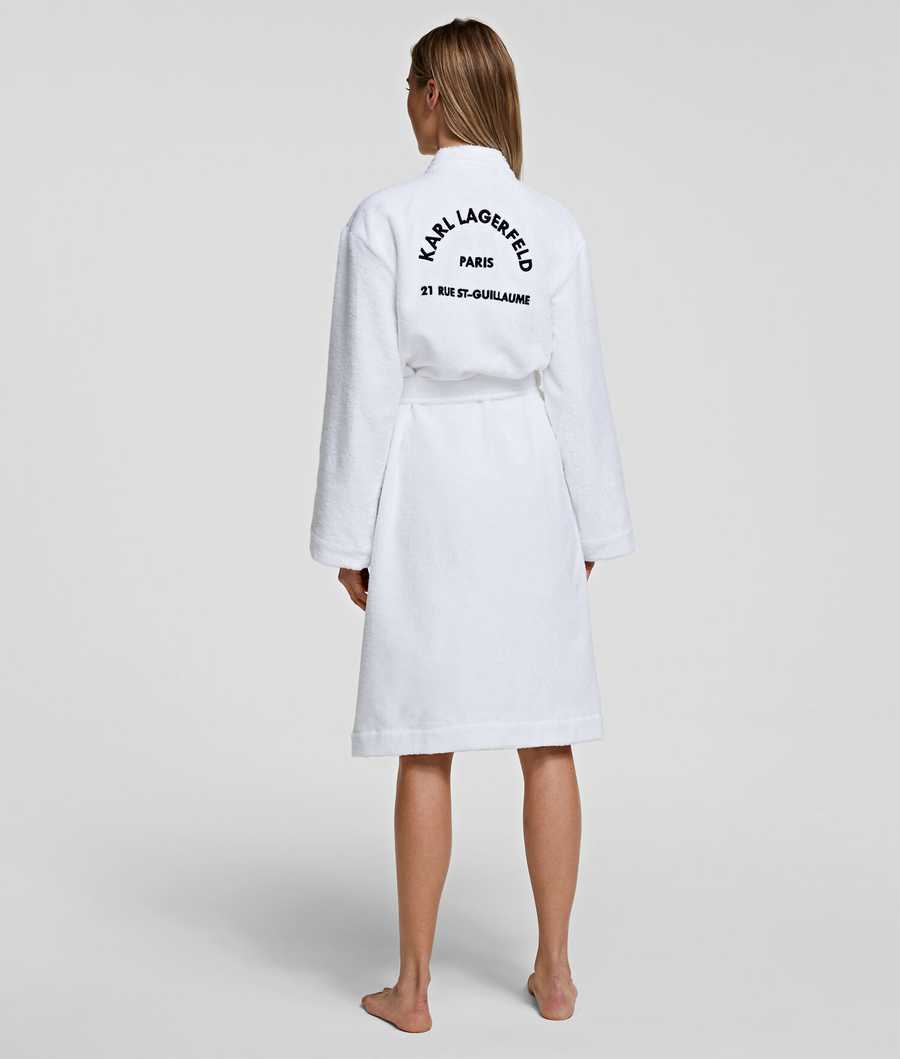 White Women's Karl Lagerfeld Rue St-guillaume Bathrobe Loungewear | TH084DTUA