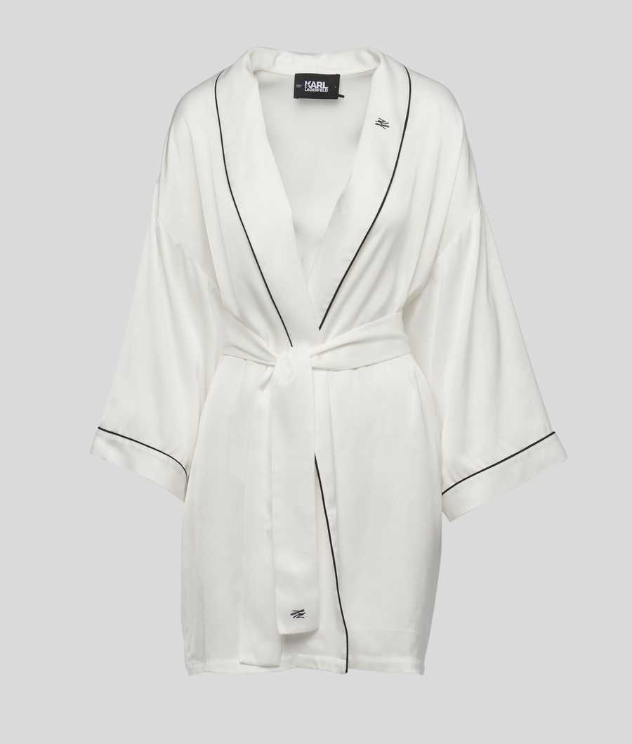 White Women's Karl Lagerfeld Satin Kimono Loungewear | TH047JXIE