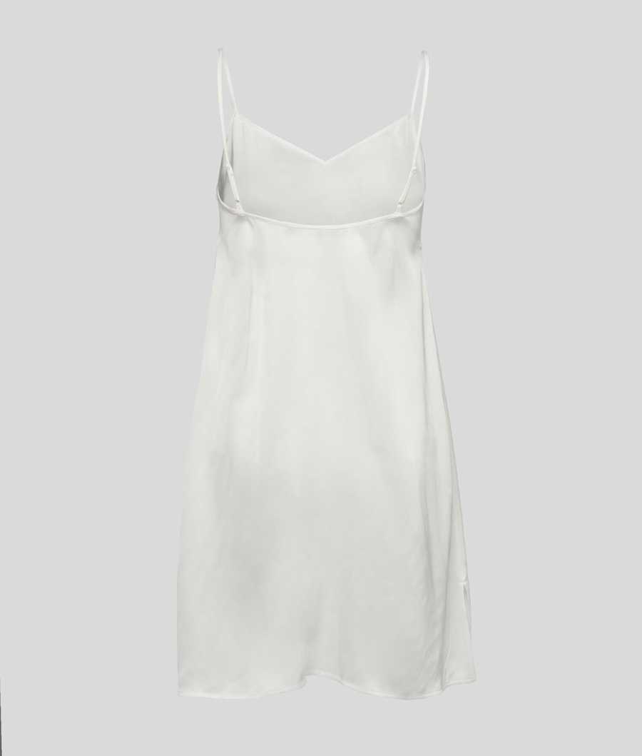 White Women's Karl Lagerfeld Satin Negligee Loungewear | TH671XDPQ