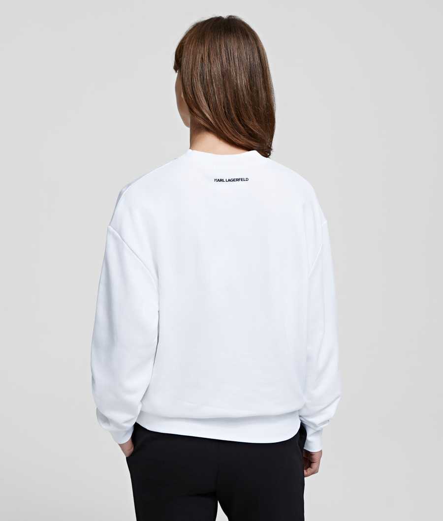 White Women's Karl Lagerfeld Unisex Logo Sweatshirts | TH921CMOV