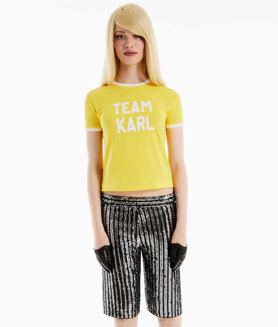 Yellow Men's Karl Lagerfeld Karl Lagerfeld X Alled-martinez Team Karl T-Shirts | TH345PSBV