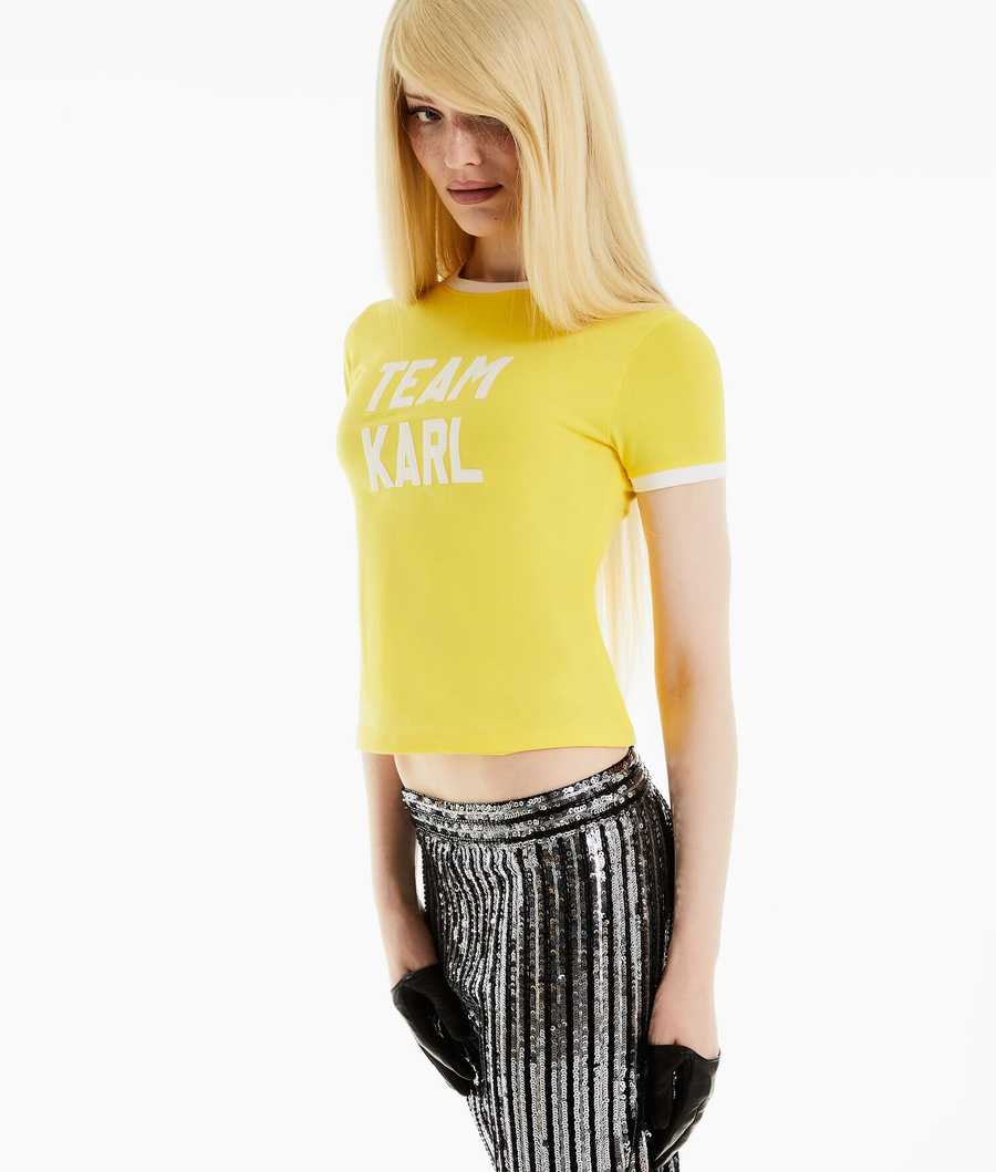 Yellow Women\'s Karl Lagerfeld Karl Lagerfeld X Alled-martinez Team Karl T-Shirts | TH890ZPOS